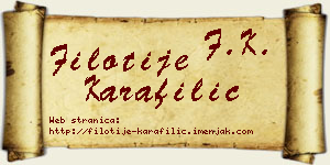 Filotije Karafilić vizit kartica